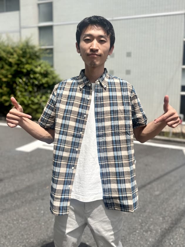 171cmがサイズ比較〉ビームス百名品「マドラスチェックシャツ