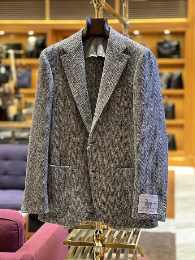 限定商材】＜RING JACKET＞FOX BROTHERS GREY HERRINGBONE JACKET