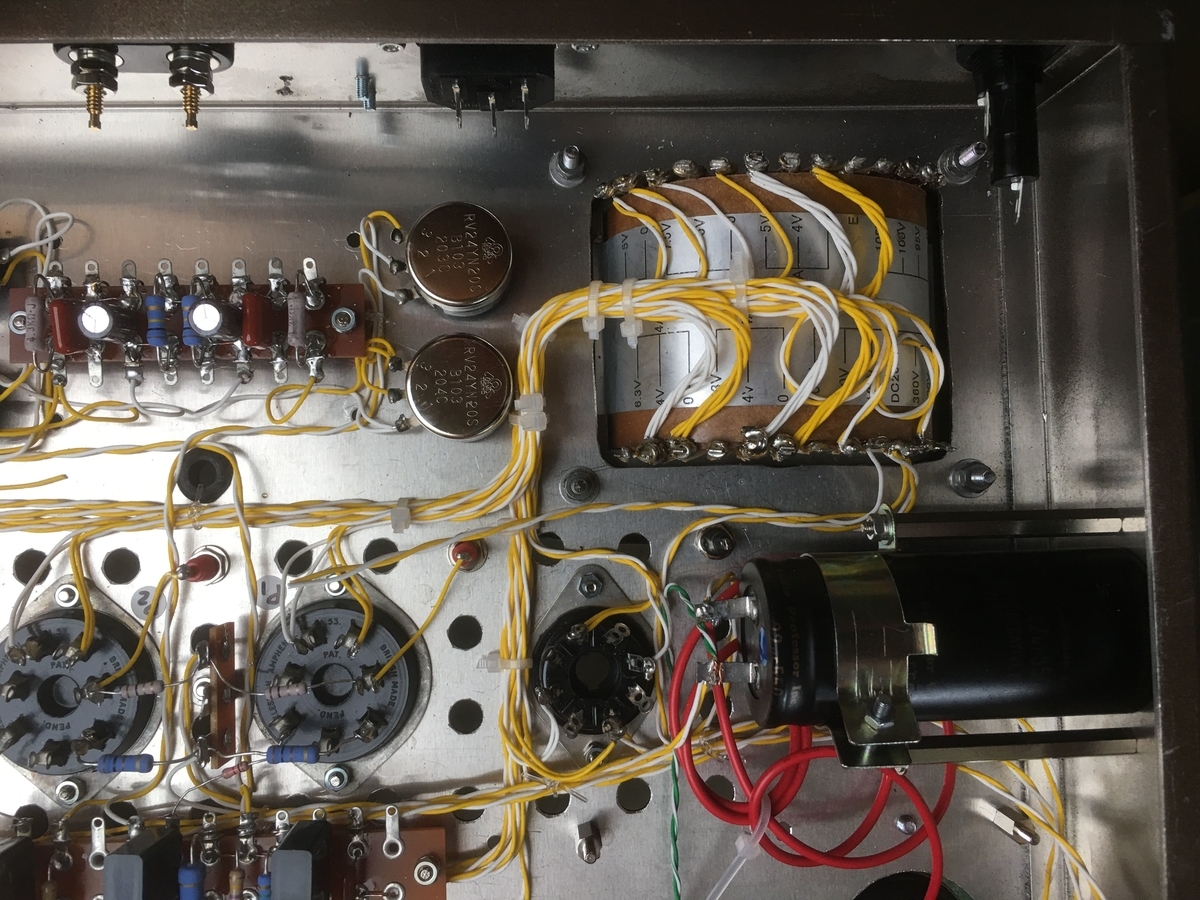 AL60/CV9ppの製作（3）部品取り付けと配線 - 真空管アンプ製作
