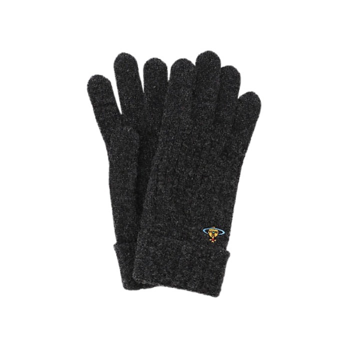 Vivienne Westwood】ウール ケーブル柄 五本指 ニット 手袋 (Vivienne