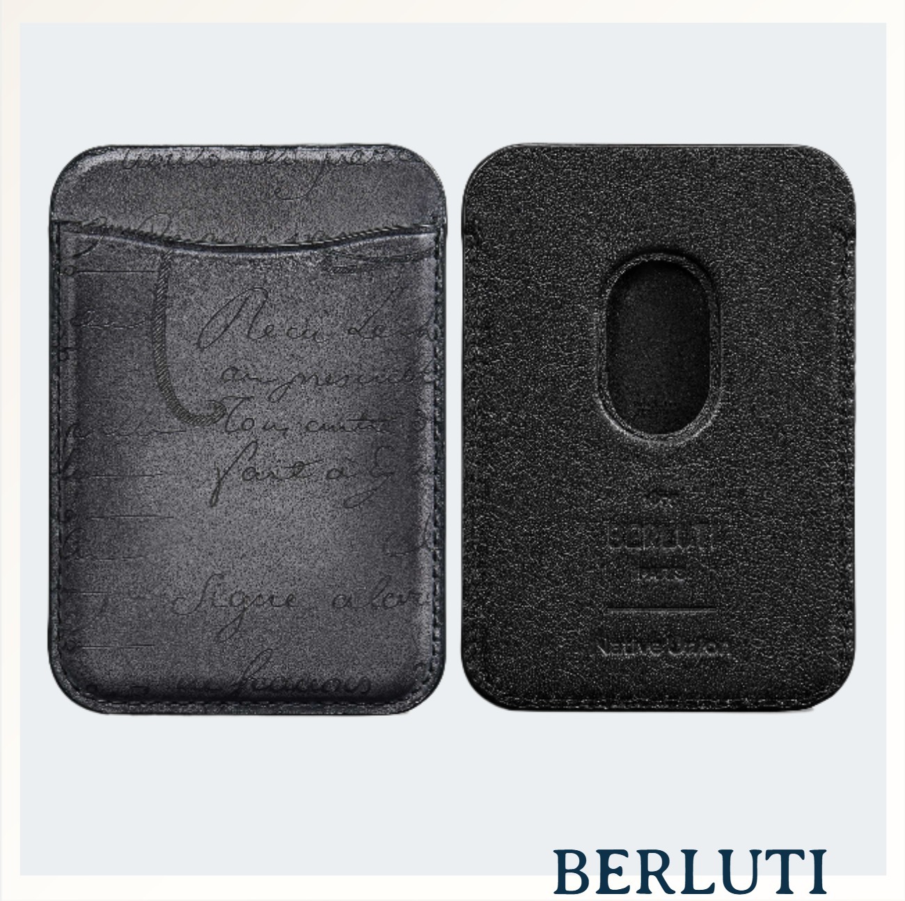 スマホに《BERLUTI》スクリットレザー マグネットカードホルダー