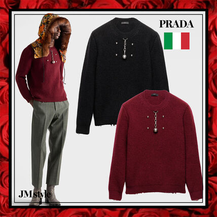 レッド（赤）系 XL以上 PRADA(プラダ) ニット・セーター(メンズ