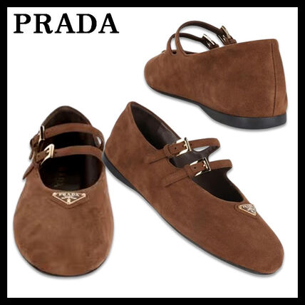 ブラウン（茶色）系 24.5cm PRADA(プラダ) フラットシューズ