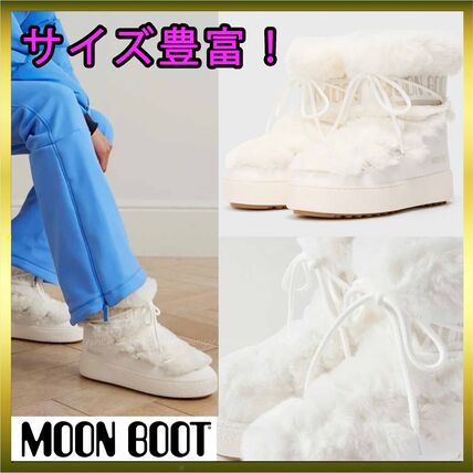 ホワイト（白）系 MOON BOOT(ムーンブーツ) ブーツ(レディース
