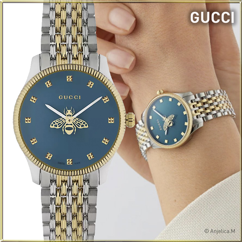 ☆大人気☆GUCCI G-Timeless Quartz Blue Dial Ladies Watch (GUCCI