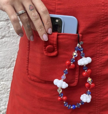 ♢String Ting♢スマホストラップ 雲xハート (String Ting/テック