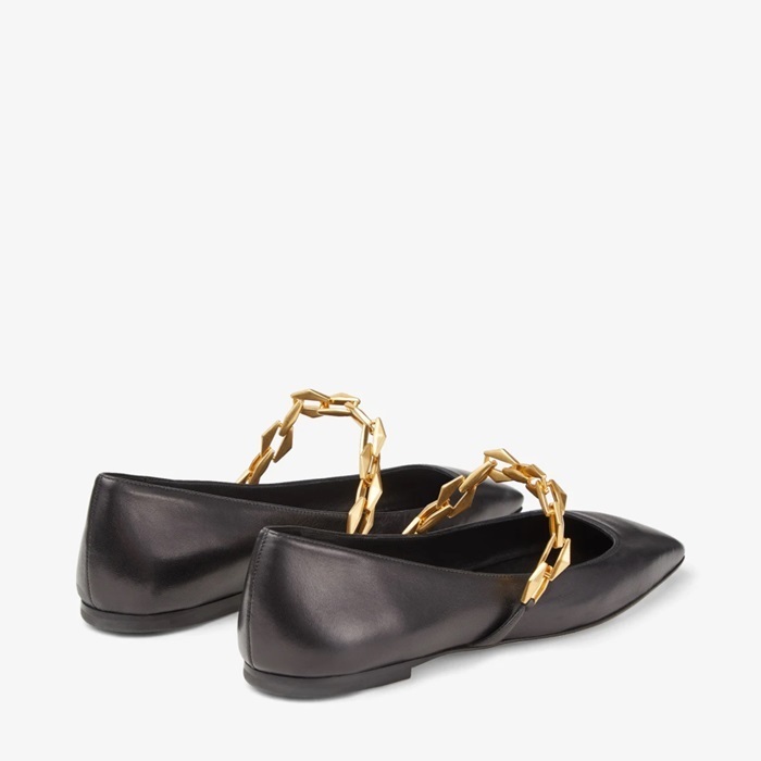 JIMMY CHOO Diamond Tilda Flat ナッパレザー・フラットシューズ