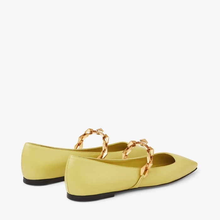 JIMMY CHOO Diamond Tilda Flat ナッパレザー・フラットシューズ