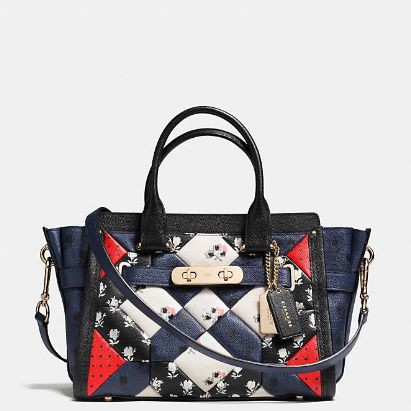 人気！コーチ 34542 スワッガー 27 キャリーオール パッチワーク