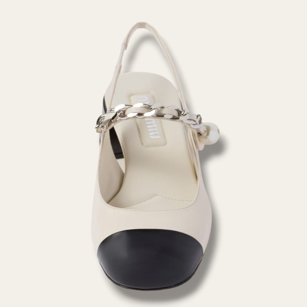 MiuMiu☆Leather slingback pumps レザーパンプス☆送料込 (MiuMiu