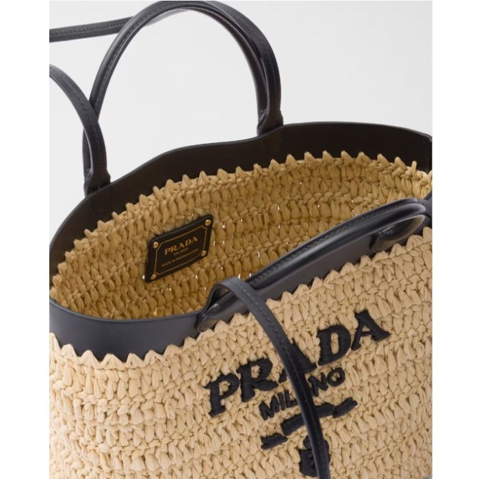 24SS】新作 スモール クロシェxレザートートバッグ ◇プラダ◇ (PRADA