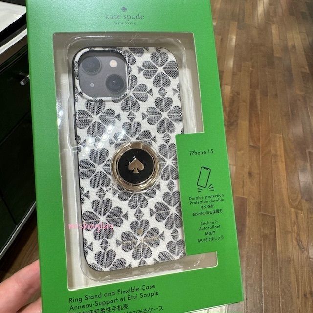 kate spade】リング付☆スペードフラワー*iPhone 15 各種対応 (kate