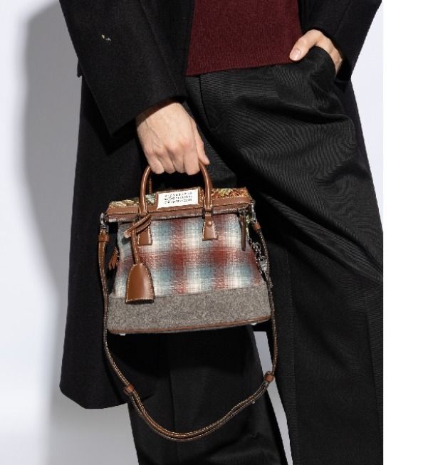 MAISON MARGIELA] 5AC チェック パターン ミニ トートバッグ (Maison