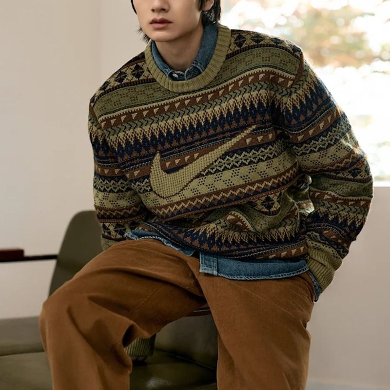 Nike Nike Life Fair Isle Swoosh Sweater 4FT1774 (Nike/ニット