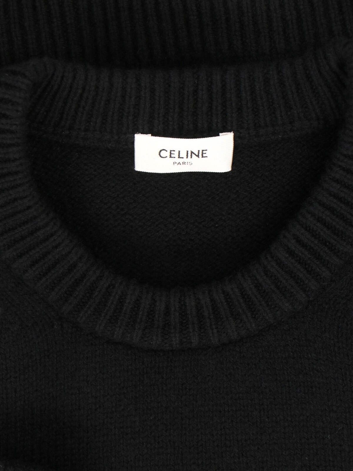 CELINE セリーヌ ロゴ TRIOMPHE セーター ウール カシミア 黒 (CELINE