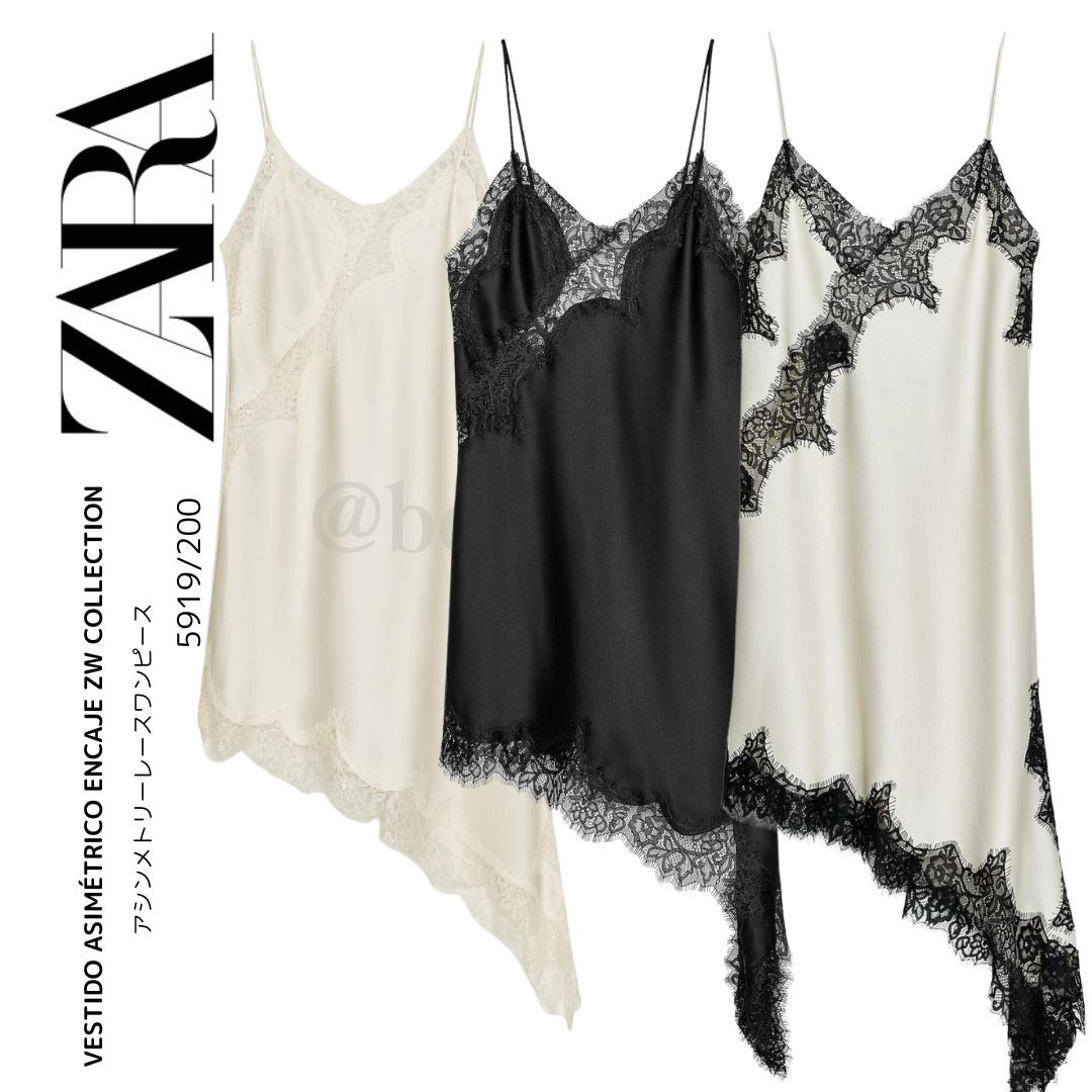 ZARA】ZW COLLECTION アシンメトリーレースワンピース (ZARA