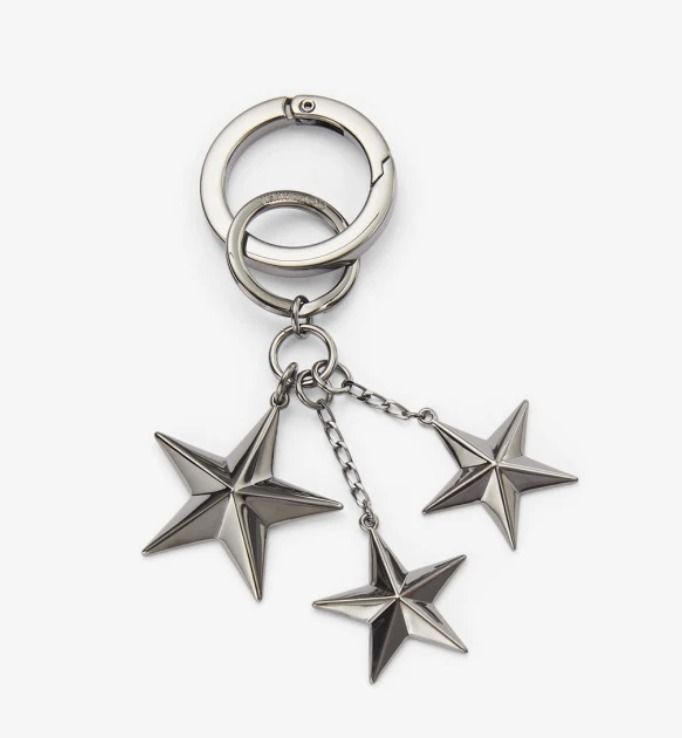 JIMMY CHOO】WESTLEY Silver メタルスター・キーリング (Jimmy Choo