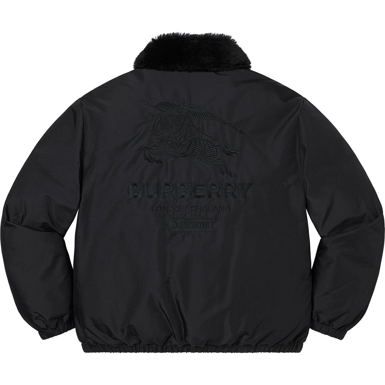 Supreme Burberry Shearling Collar Down Puffer Jacket (Supreme