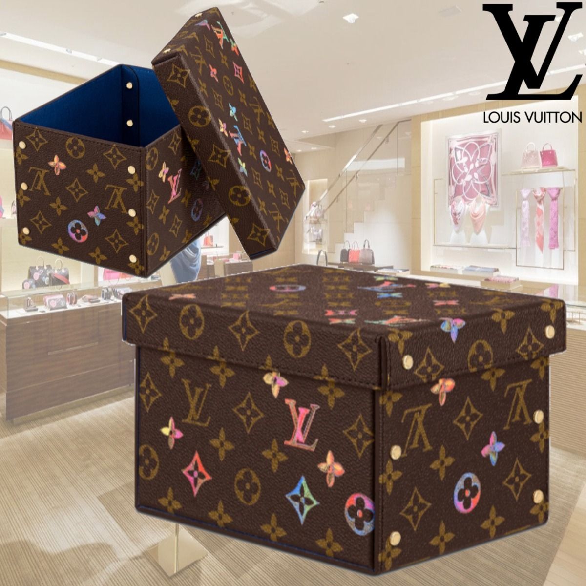 すぐ届く ルイヴィトン 収納ボックス モノグラム インテリアに (Louis