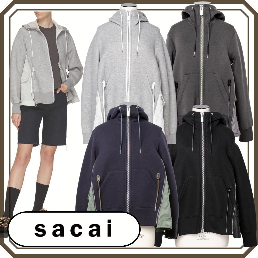 ◇国内発送◇*sacai* スポンジスウェット×MA-1 フーディー (sacai