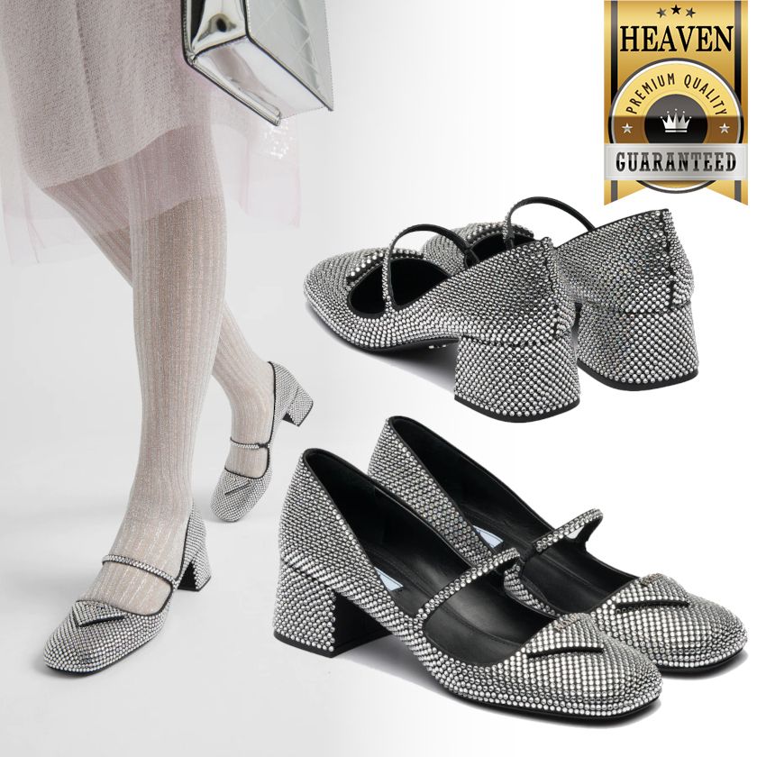 累積売上第1位【PRADA☆プラダ】クリスタルサテンパンプス (PRADA