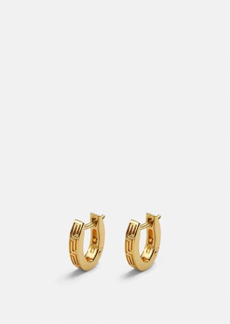 関税込】VERSACE ヴェルサーチェ◇グレカ ロゴ フープ ピアス (VERSACE