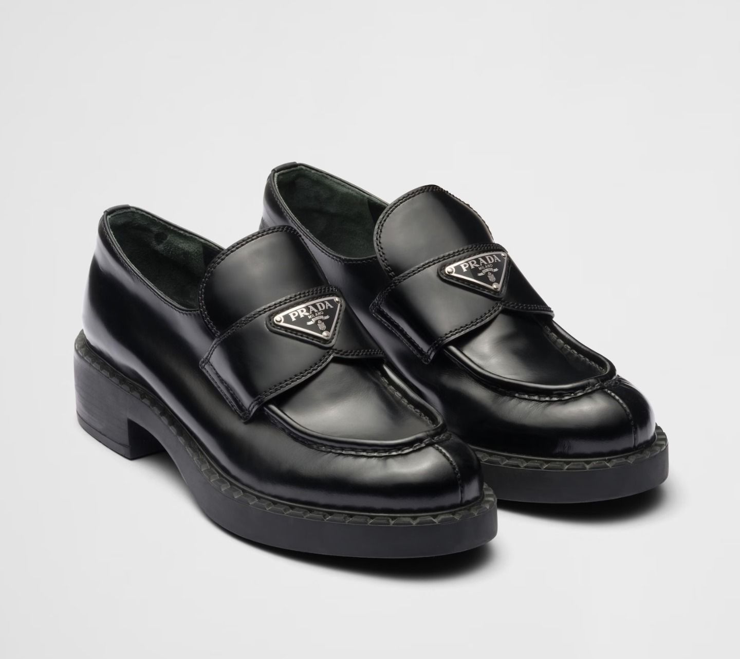 PRADA/プラダ】チョコレート ブラッシュドレザー ローファー (PRADA