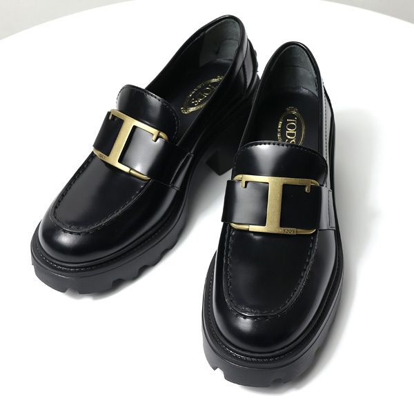 TOD'S トッズ ローファー Tタイムレス レザー ロゴ レディース (TOD'S