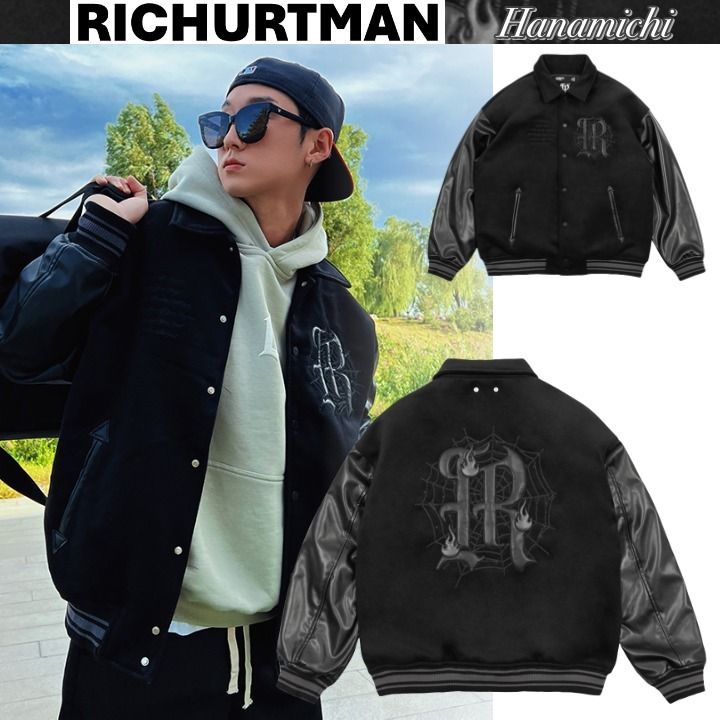 関税/送料無料】RICHURTMAN*FAUXレザースリーブ/スタジャン