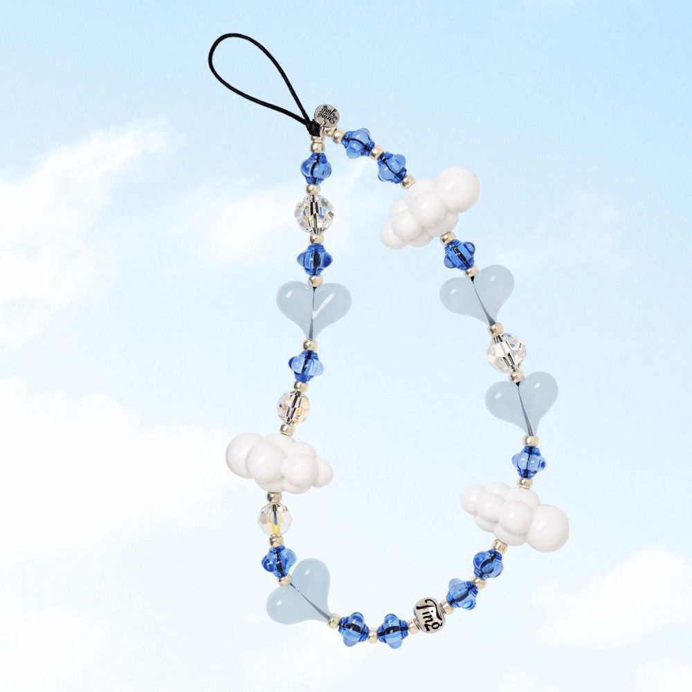 ♢String Ting♢スマホストラップ 雲xハート (String Ting/テック