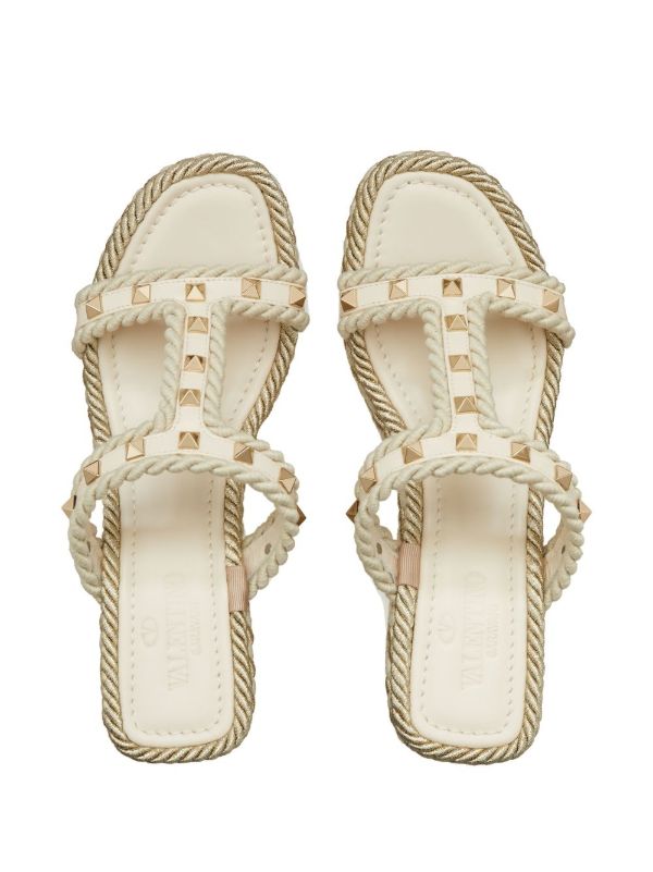 Valentino Garavani ロックスタッズ トーション ウェッジサンダル