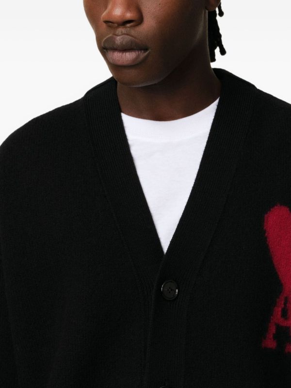 AMI Paris ロゴ カーディガン | ブラック | FARFETCH JP