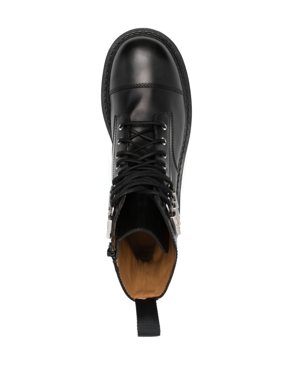 Toga Virilis レースアップ レザーアンクルブーツ | ブラック