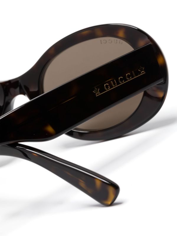 Gucci Eyewear オーバルフレーム サングラス | ブラウン | FARFETCH JP