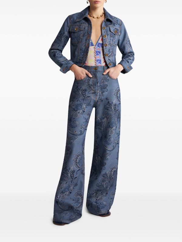 ETRO ペイズリー ワイドジーンズ | ブルー | FARFETCH JP