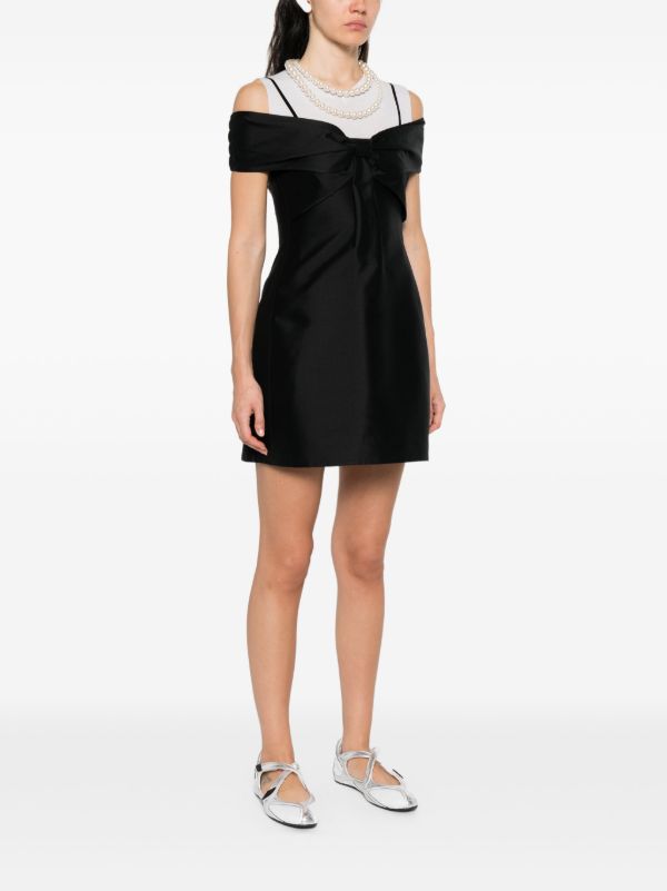 SHUSHU/TONG リボン オフショルダー ミニドレス | ブラック | FARFETCH JP