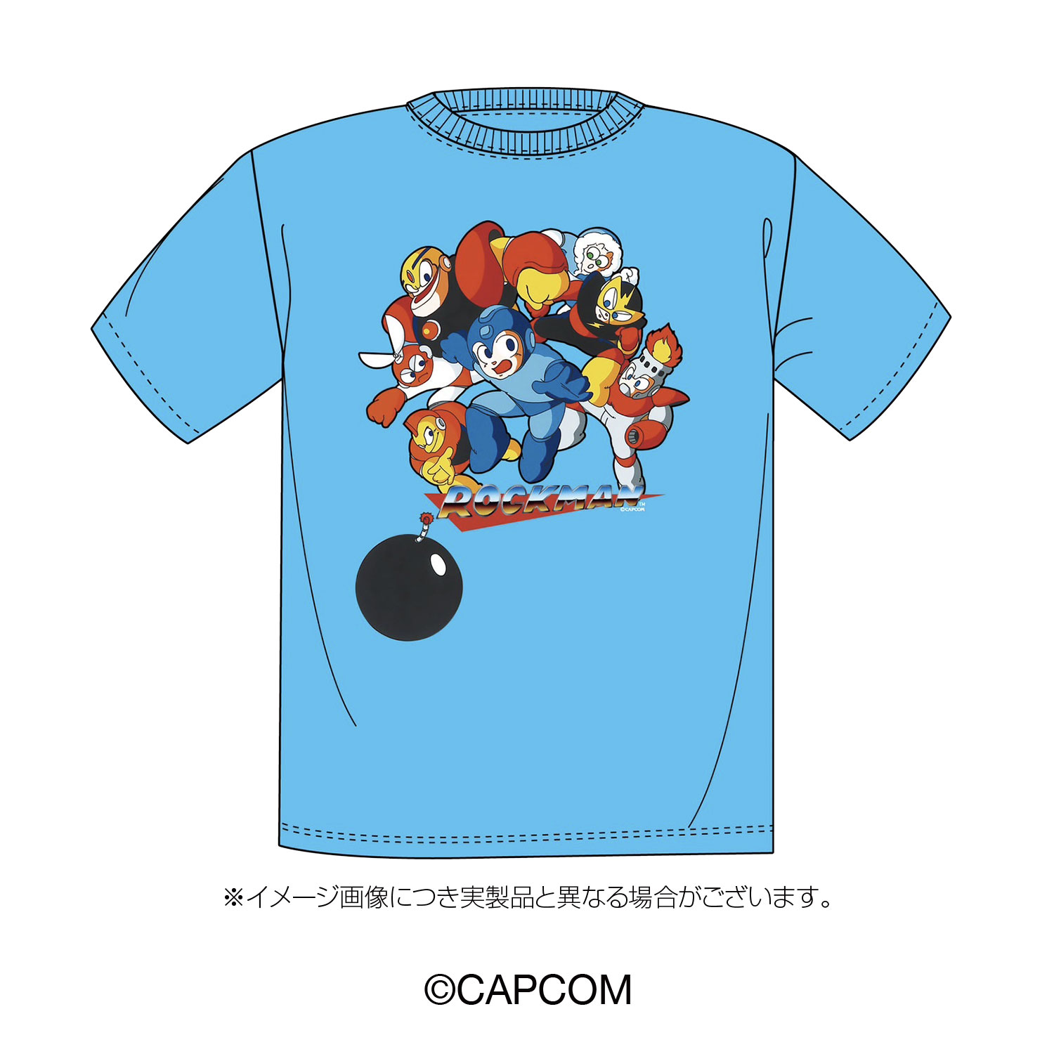 ロックマン_Lサイズ_ロックマンTシャツ ブルー | 公式グッズ・公式