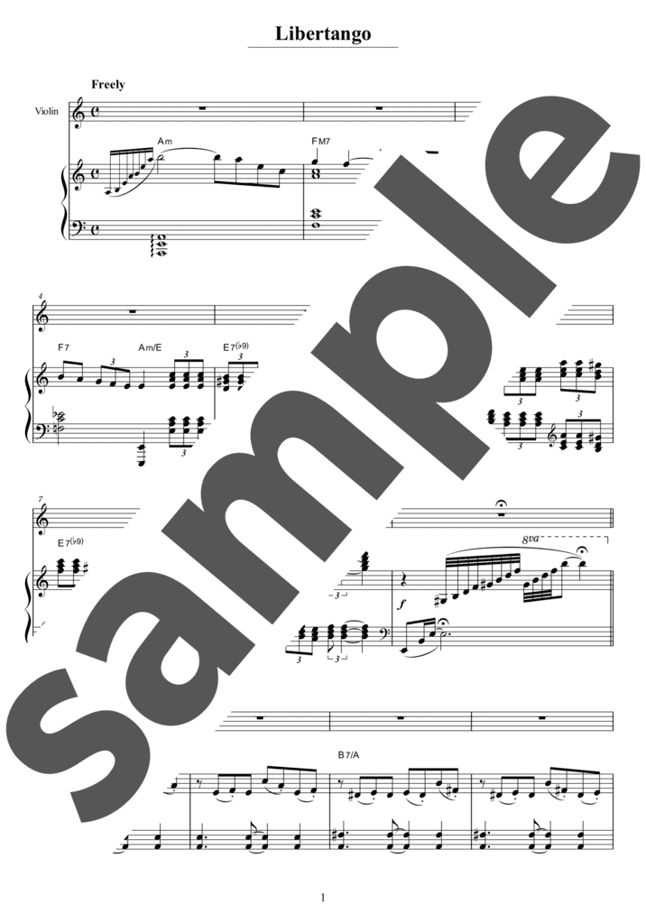 ピアノ楽譜】リベルタンゴ / Astor Pantaleón Piazzolla（アンサンブル）