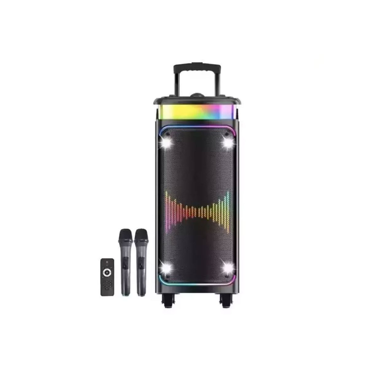 Torima Dr-8816 Siyah Çift Mikrofonlu RGB Ledli Taşınabilir