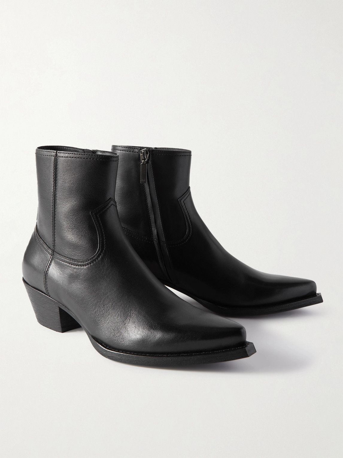 SAINT LAURENT - Lukas 40 Leather Chelsea Boots - Black Saint Laurent