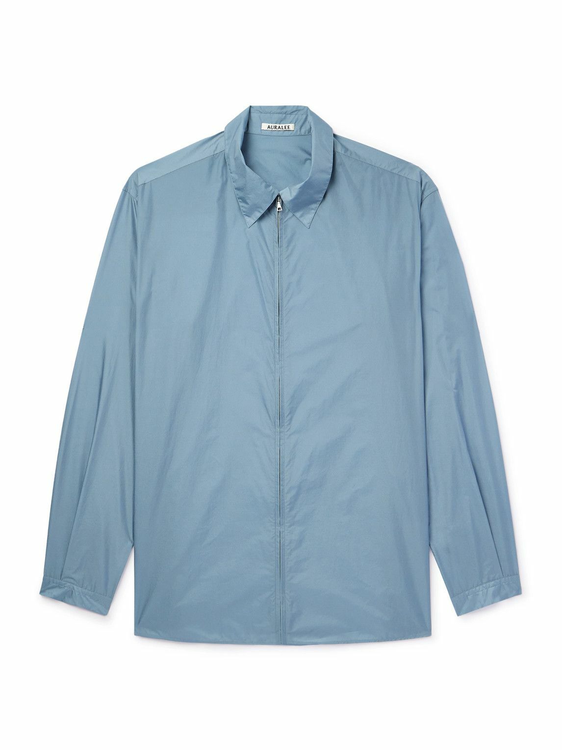 Auralee - Nylon Zip-Up Overshirt - Blue Auralee