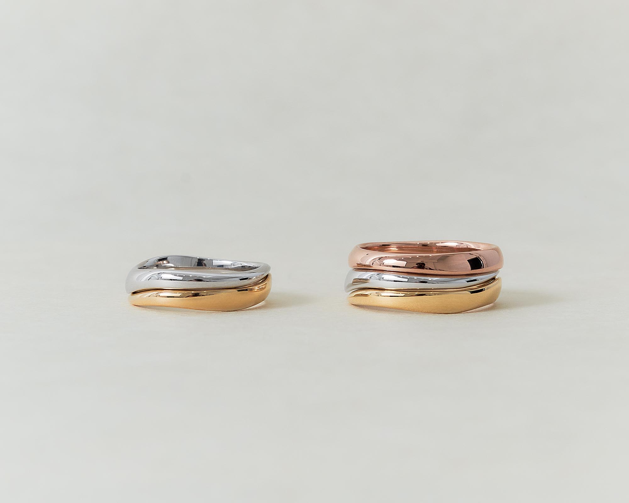 The Duo Melt | Two-Tone Stackable Wedding Ring Set | Holden