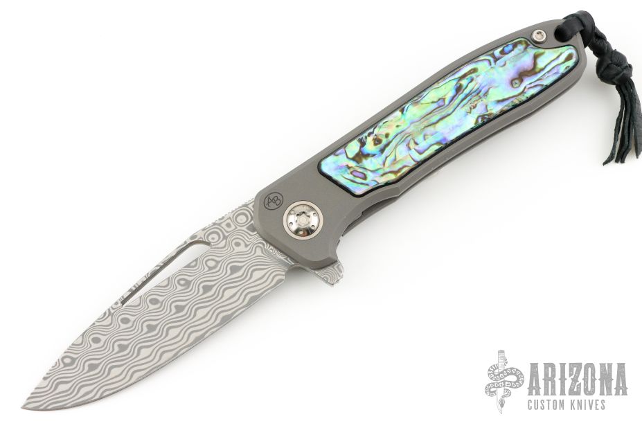 iMamba - Damasteel & Paua Abalone - Arizona Custom Knives
