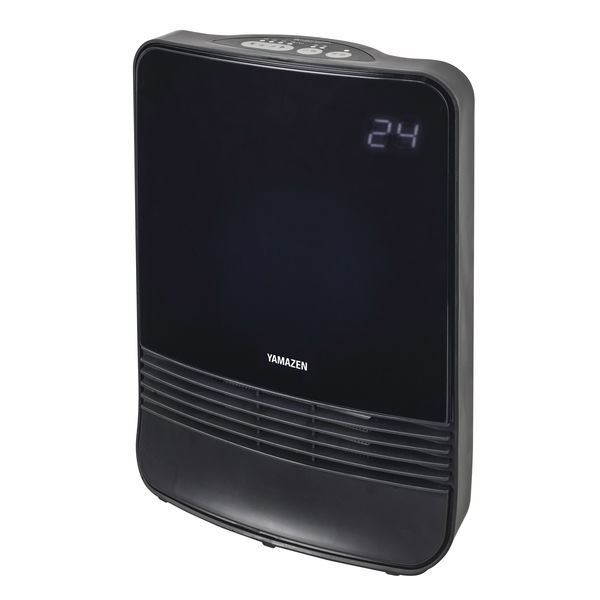 YAMAZEN セラミックヒーター 温度センサー 1200W 2段階切替 ブラック