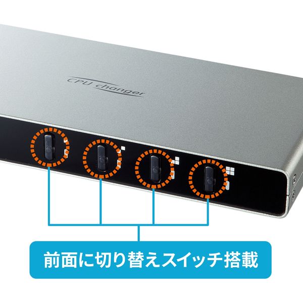 サンワサプライ パソコン自動切替器(4:1) SW-KVM4LUN2 1個 - アスクル