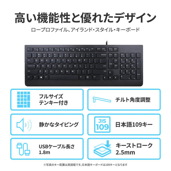 Lenovo エッセンシャル USBキーボード(日本語) 4Y41C68663 1台（直送品