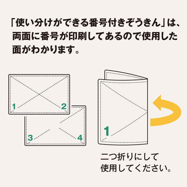 テラモト 使い分けができる番号付きぞうきん 36枚入 CE9900360 1