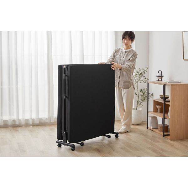 アイリスオーヤマ 折りたたみベッド OTB-KRR ブラック 1台（直送品