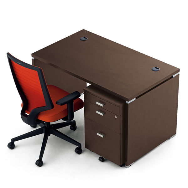 ARAN WORLD EIDOS エイドス 平机 引出し無し ダークブラウン 幅1200