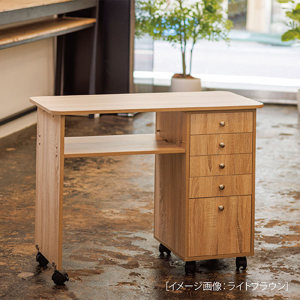 軒先渡し】ネイルテーブル(ネオスイッチ)ライトブラウン FV-5710-LBR 1
